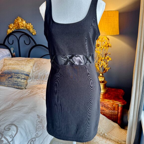 Vintage Dresses & Skirts - Y2K 1990s Vintage Black Mini Dress